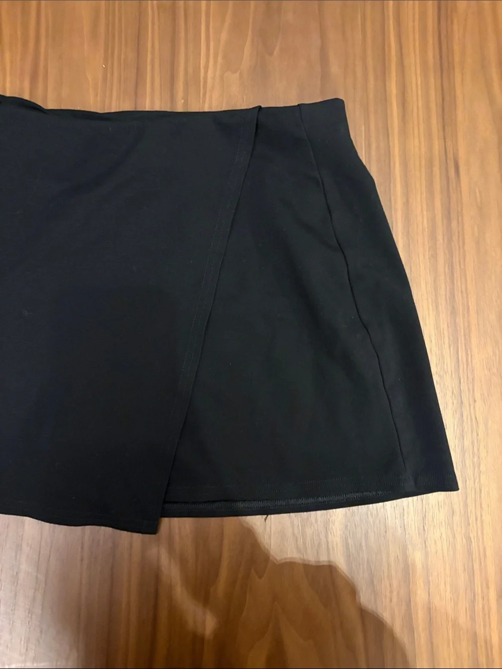 Classic Black Wrap Mini Skirt